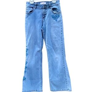 Vintage Xhiliration Jeans Style Size 12 70’s Flared Boho Embroidered